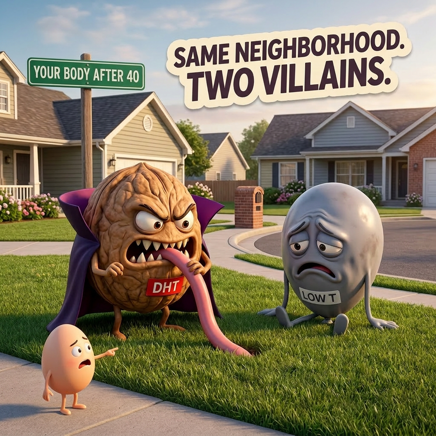 DHT + Low Nitric Oxide. Same Neighborhood.