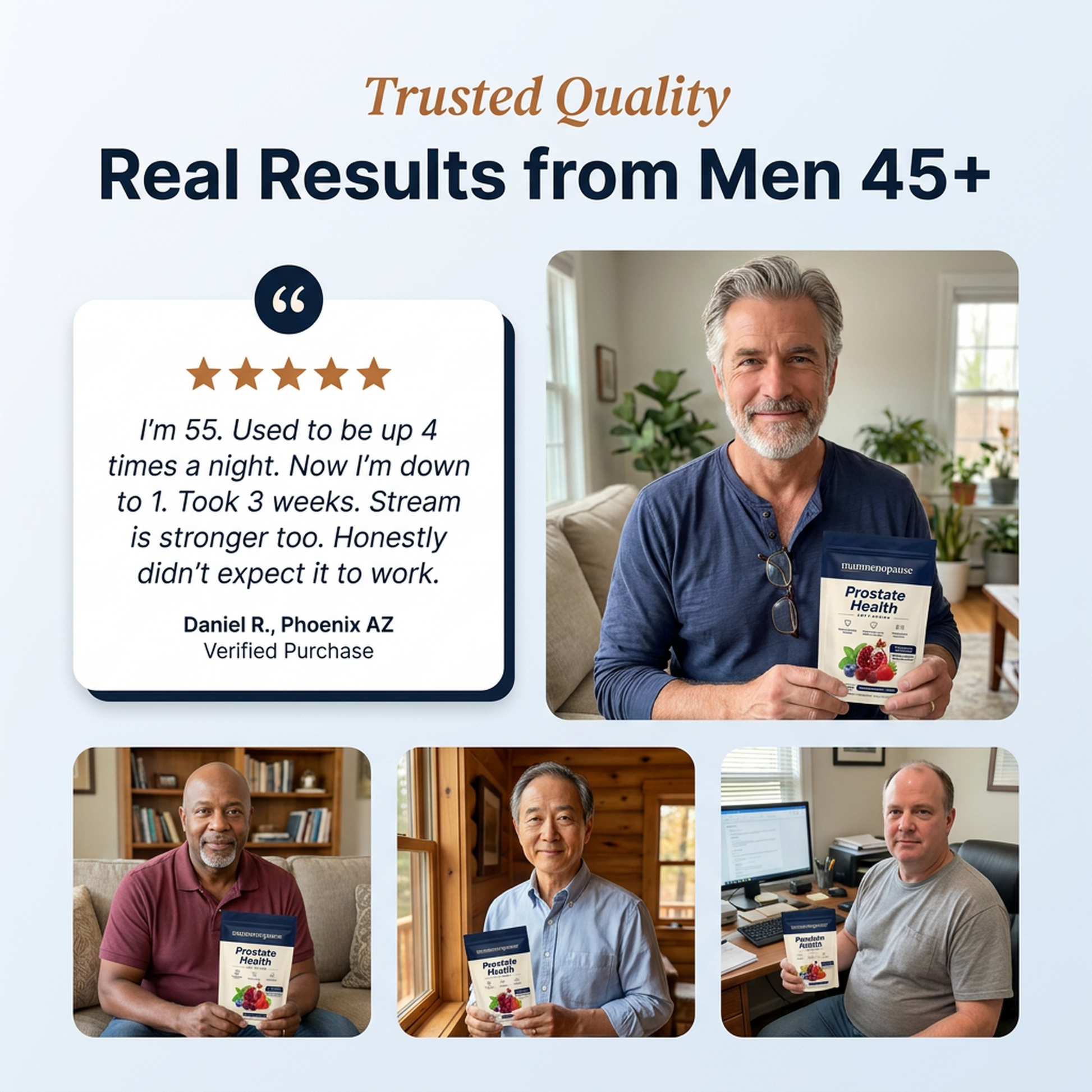 Real Results from Men 45+ — Daniel R. + 3 verified customers