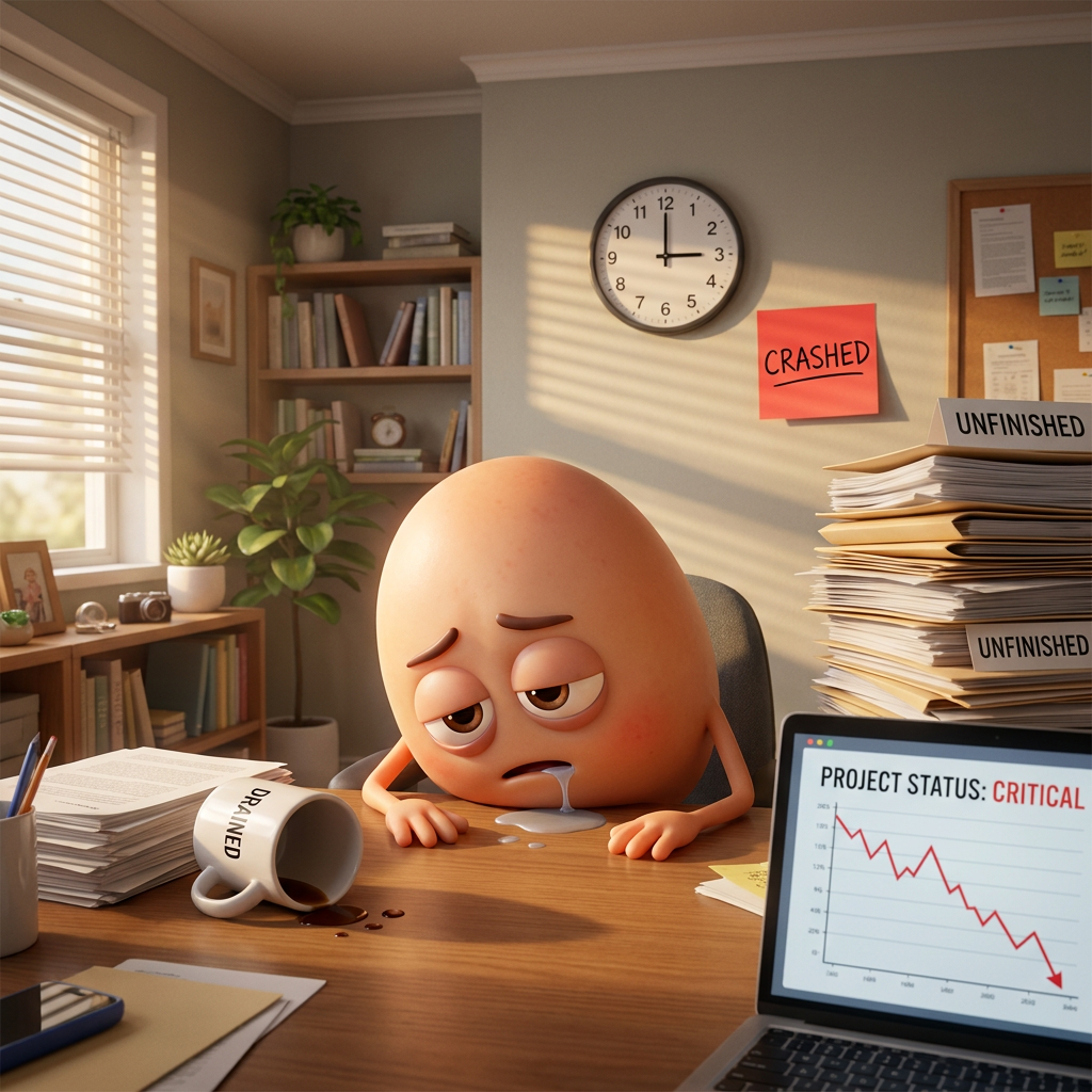 3 PM. Energy Gone. Day's Over.
